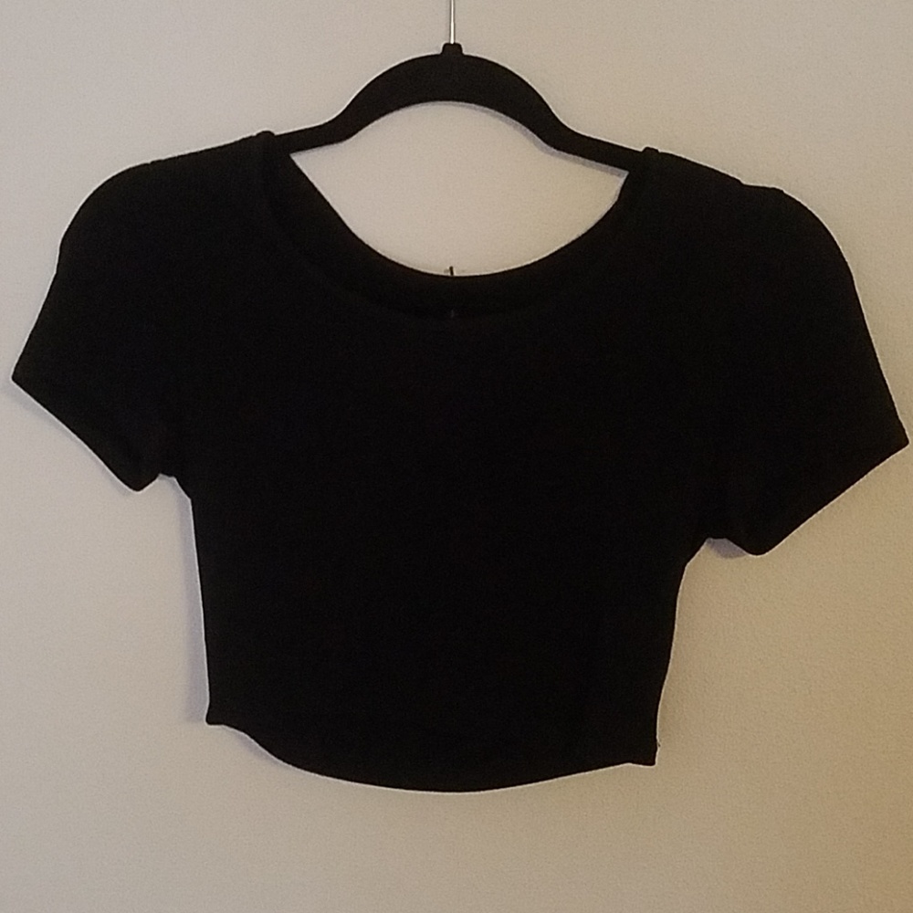 Express Black Crop Tee